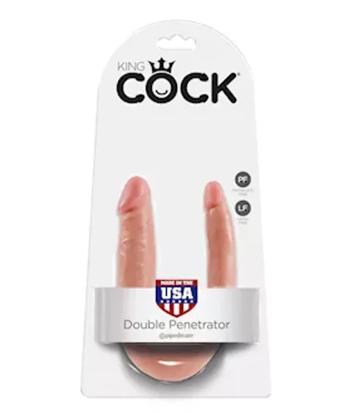 King Cock U-shaped Small Double Trouble - Flesh — image 8 of 9