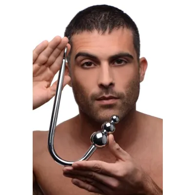 Beaded Anal Hook Stainless Steel