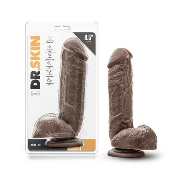 Dr. Skin - Mr. D - 8.5in Dildo With Suction Cup - Chocolate