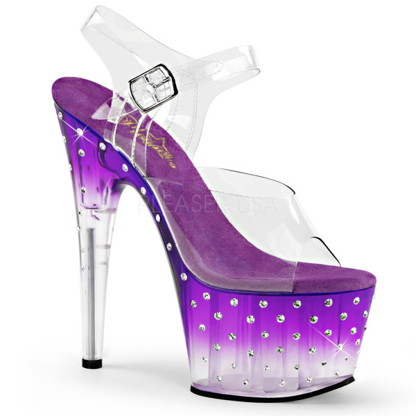 7 inches Heel, 2 3/4 inches PF Ankle Strap Sandal w/RS Studded Bottom — image 9 of 20