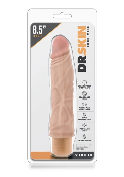 Dr. Skin - Cock Vibe 10 - 8.5 Inch Vibrating Cock  - Mocha