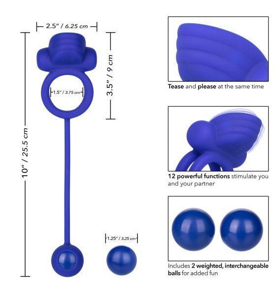 Vibrating Dual Stimulation Rim Enhancer - Weighted Silicone Cock Ring — image 7 of 9