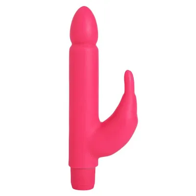 Smooth Silicone Rabbit Pink 8 Inch