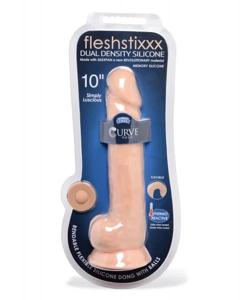 Curve Novelties Fleshstixxx 10" Dildo W/balls - Flesh — image 4 of 4