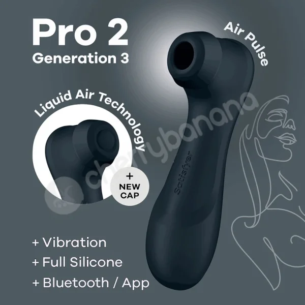 Satisfyer Pro 2 Generation 3 Black Liquid Vibration & Air Pulse With Connect App