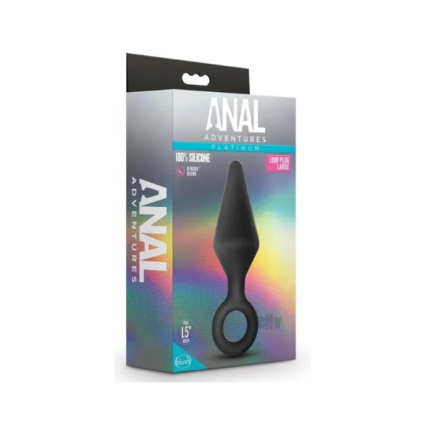 Anal Adventures Platinum - Silicone Loop Plug -  Large - Black