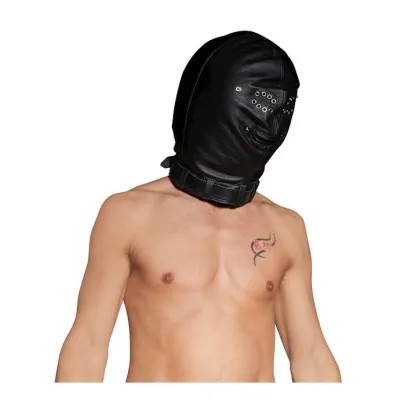 Leather Isolation Mask Black