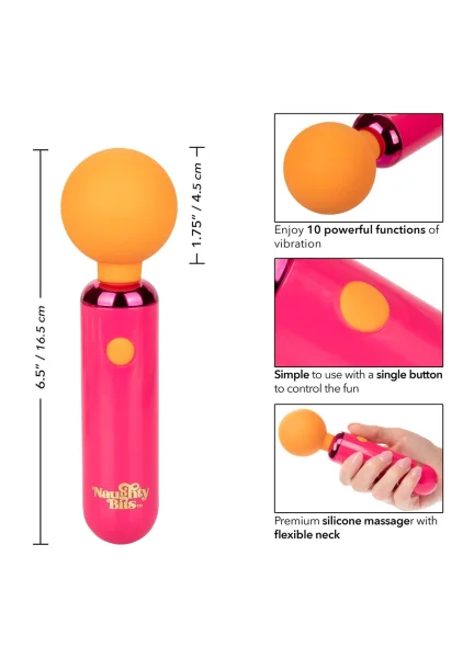 Naughty Bits Home Cumming Queen Waterproof Rechargeable Wand Style Vibrator By CalExotics