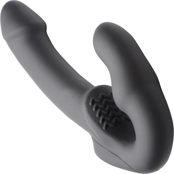 Evoke Super Charged Silicone Vibrating Strapless Strap On By Strap U - Black