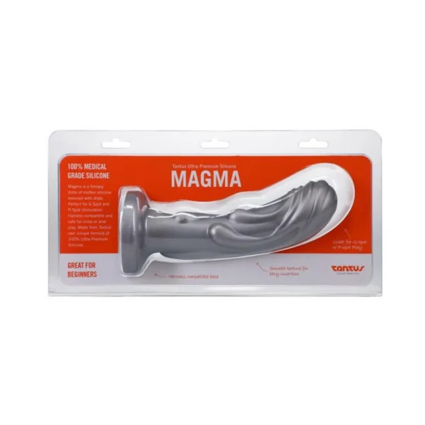 Realistic Dildos: Tantus Magma 7 In. Fantasy Dildo Medium-firm Silver