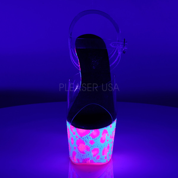7 inches Heel, 2 3/4 inches PF Ankle Strap Sandal w/Leopard Pattern RS — image 2 of 12