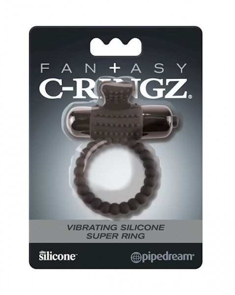 Fantasy C Ringz Vibrating Silicone Super Ring Black