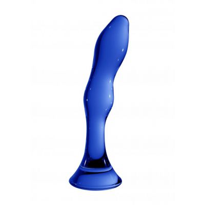 Chrystalino Gallant Blue Glass Curved Dildo Wand