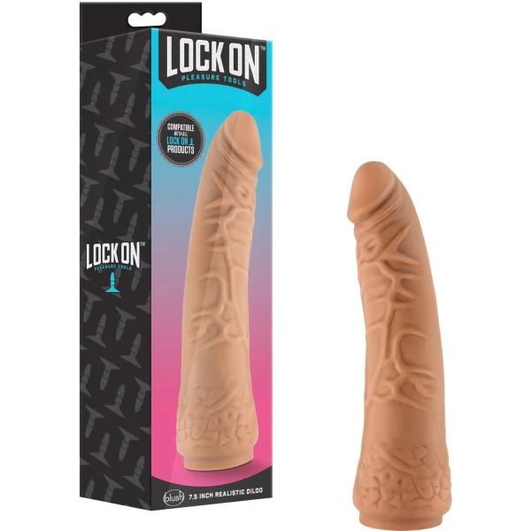 7.5 Inch Realistic Lock On Dildo By Blush - Caramel