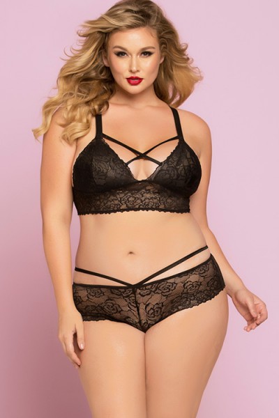 Seven Til Midnight Bianca Black Galloon Lace Panty