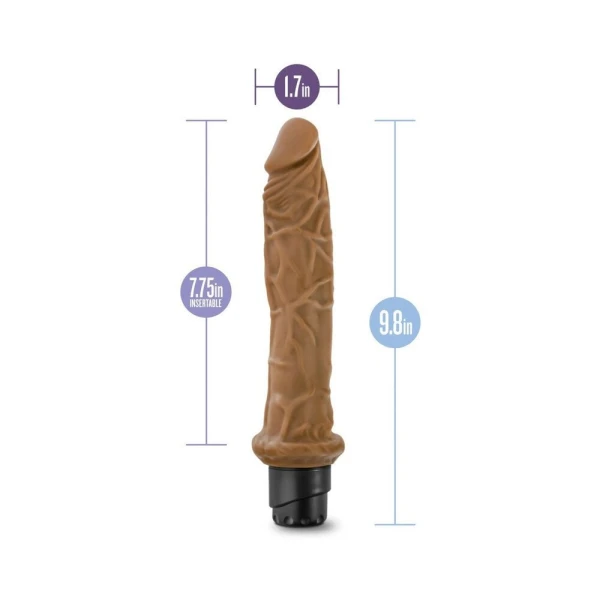 Dr. Skin - Cock Vibe - 9.75 Inch Vibrating Cock - Mocha — image 14 of 16