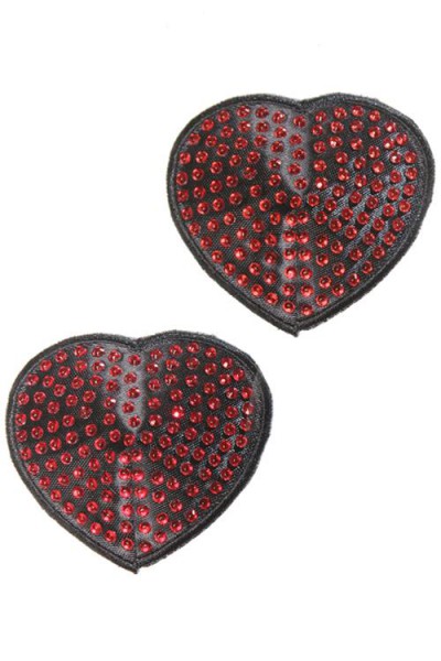 Coquette Red Rhinestone Heart Pasties
