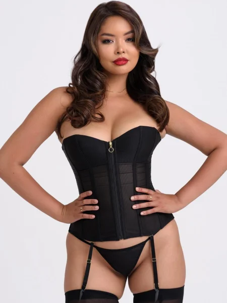 Lovehoney Secret Silhouette Black Steel-Boned Long Sleeve Corset