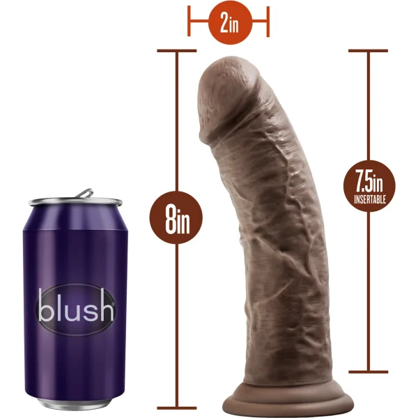 Dr. Skin 8 Inch Basic Realistic Dildo With Suction Cup by Blush - Chocolate