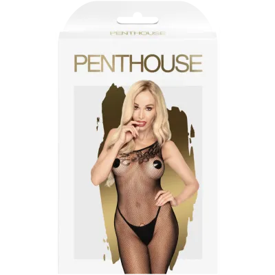 Penthouse Fancy Dope Black One Shoulder Bodystocking