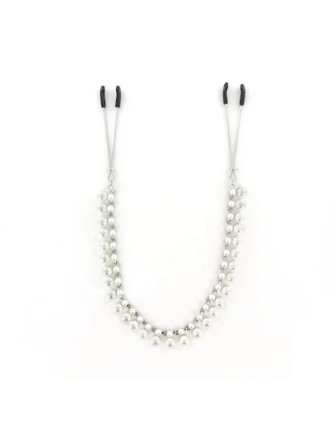 Midnight Pearl Chain Nipple Clips