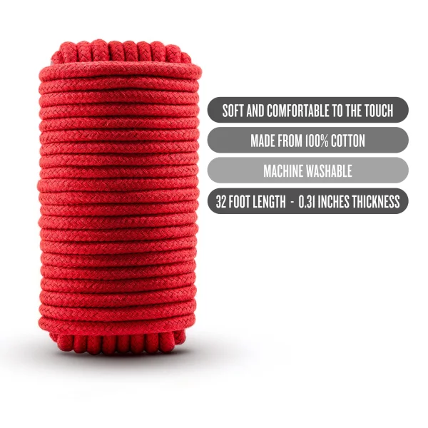 Temptasia Bondage Rope 32 Feet By Blush Novelties - Red