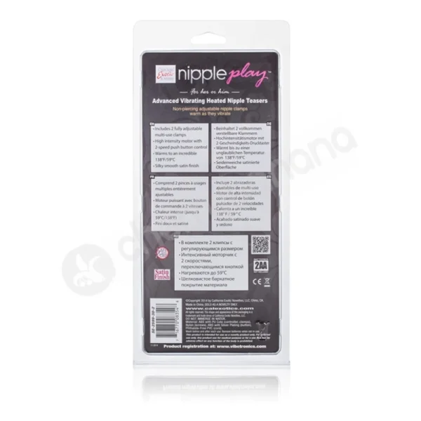 Nipple Play Black Advanced Vibrating Heated Nipple Teasers