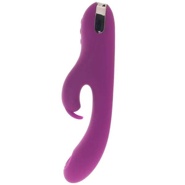 Playboy Pleasure Thumper Waterproof Rechargeable Silicone Tapping Rabbit Vibrator - Fuchsia