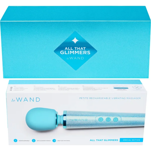 Le Wand 'All that Glimmers' Small Wand Vibrator - Blue