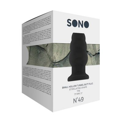 No 49 Small Hollow Tunnel Butt Plug Black 3 Inch