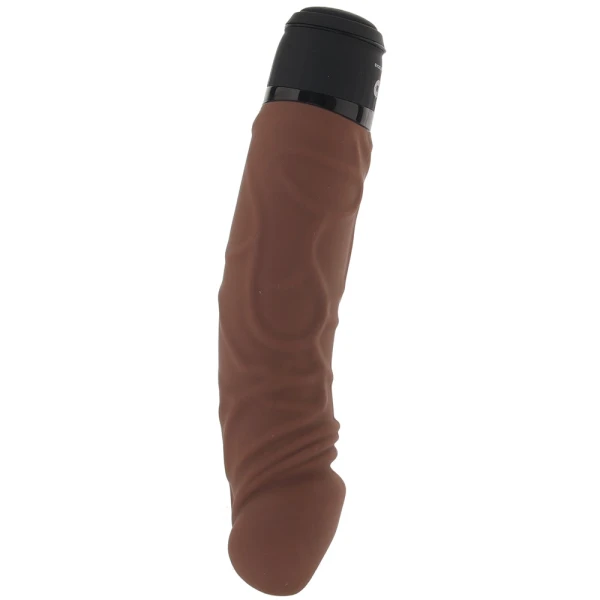 Powercocks Realistic Silicone Waterproof Rechargeable 6.5" Vibrator - Chocolate