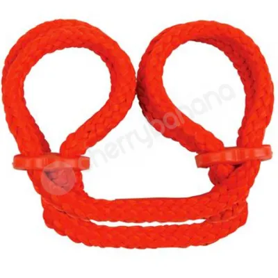 Japanese Silk Love Rope Red Wrist Cuffs