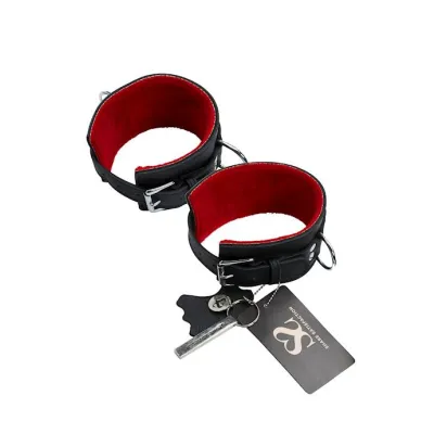 Bound X Textured Leather Ankle Cuff With Fur Lining
