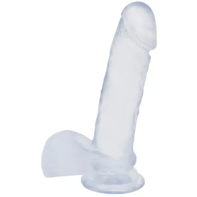 Crystal Jellies Ballsy Cock w Cup Clear 6 inch