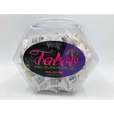 Taboo Anal Desensitizing Gel 72 Piece Fishbowl 10 ml Pillows