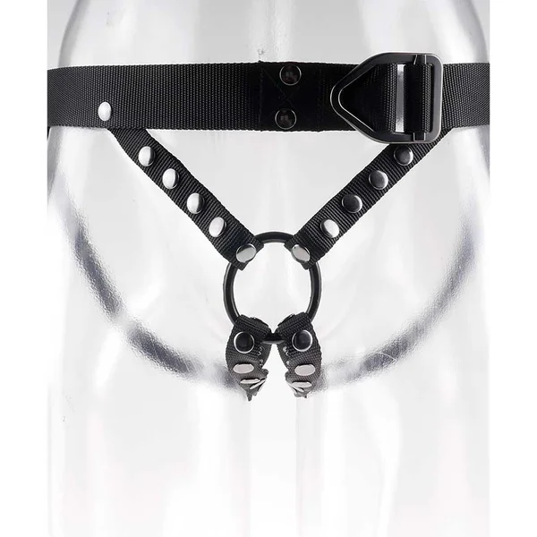 Command 9.75 Inch Black Hollow Strap-On With Harness by Sir Richards — image 3 of 8