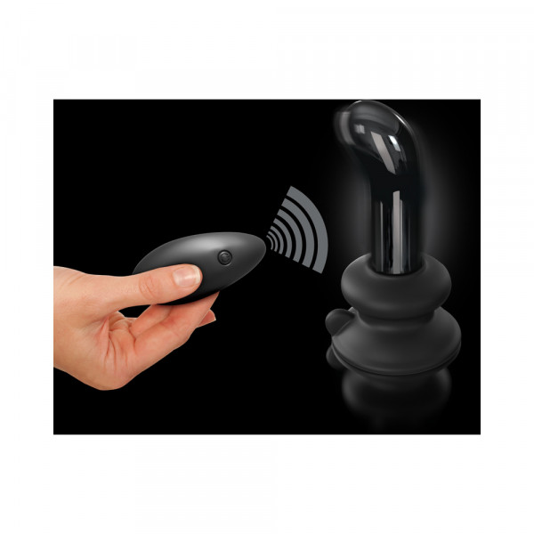Icicles No. 84 Black Vibrating Glass Prostate Massager by Pipedream