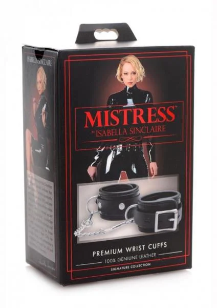 Isabella Sinclaire Premium Leather Wrist Cuffs Black