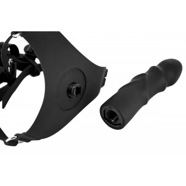 Strap U Elevate Silicone Strap On With Dildo Black