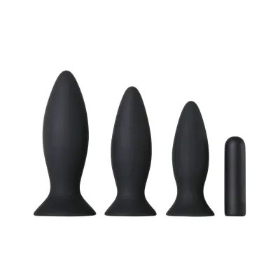 Adam Eve Rechargeable Vibrating Anal Training Kit Black