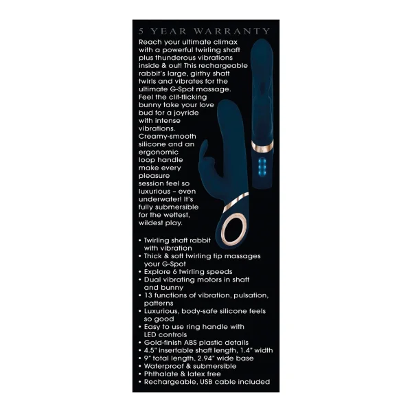 Adam & Eve Eve's Twirling Rabbit Vibrator - Blue