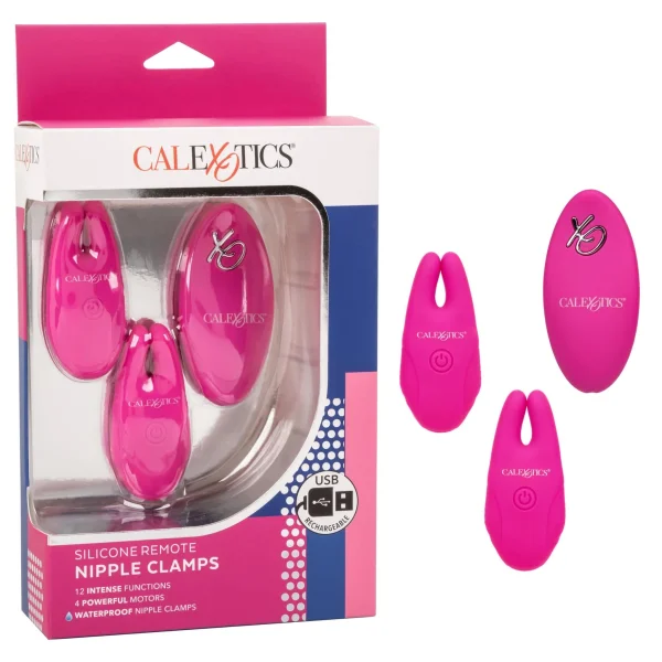 Silicone Remote Nipple Clamps - Pink