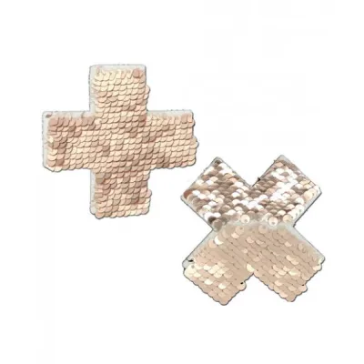 Pastease Color Changing Flip Sequins Cross Rose Gold Pasties O S