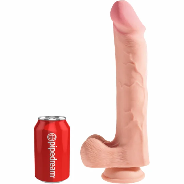 King Cock Plus 12" Triple Density Cock With Balls & Suction Cup Base - Vanilla