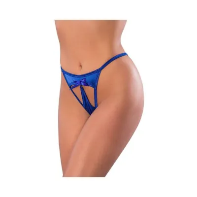 Women s Lingerie Magic Silk Holidaze Pull Open G string Cobalt L xl