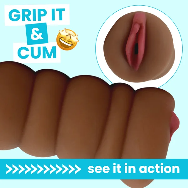 Easy Grip Ribbed Realistic Pussy Stroker — image 9 of 16