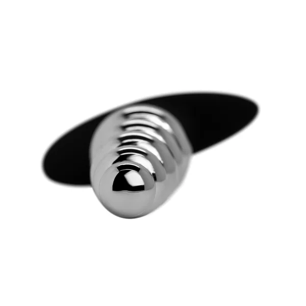 Rippled Metal Butt Plug With Flared Base — image 10 of 10