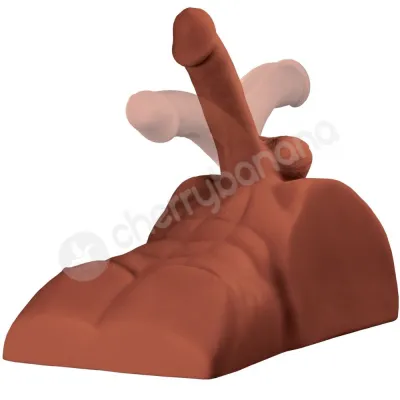 PDX Plus Perfect Ride Brown Mega Masturbator With Anal Entry Posable 6 Cock