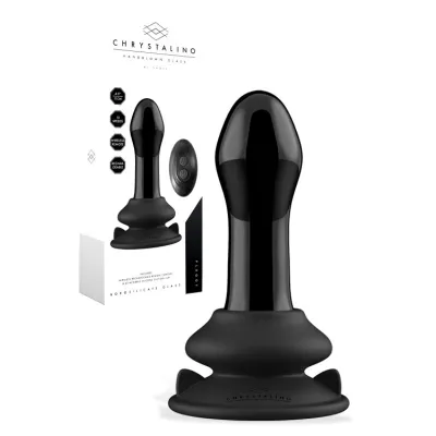 Shots Pluggy 4 13 Handblown Glass Vibrating Anal Plug With Suction Cup Remote Control