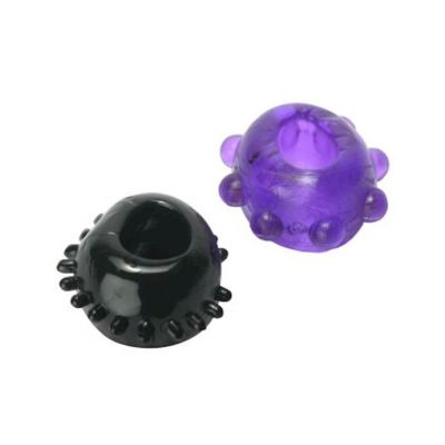 2 Gummy Cock Rings Black